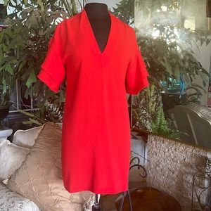 NWOT Zara woman Bright Red Mini Dress size XS